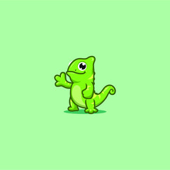 chameleon simple character design vector