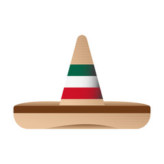 Traditional mexican hat to celebrate mexican holidays. Marichi hat to celebrate national holidays. Traditional hat from the time of the Mexican revolution. Mexican palm hat for national parties. 