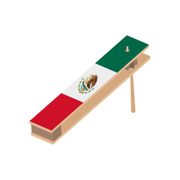 Mexican wooden rattle  for Mexican parties. Mexican traditional toy matraca. Matraca juguete tradicional mexicano.