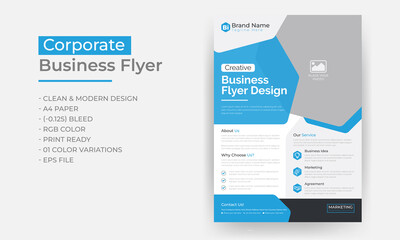 Corporate business flyer template design set, vector template design, creative magazine poster or business brochure template design	