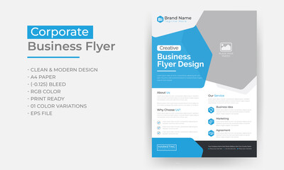 Corporate business flyer template design set, vector template design, creative magazine, poster or business brochure template design	