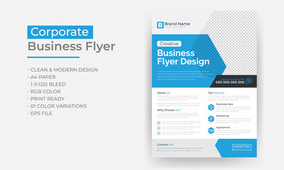 Corporate business flyer template design set, vector template design, creative poster or business brochure template design	