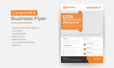 Corporate business flyer template design set, vector template design or business brochure template design, abstract shape creative design