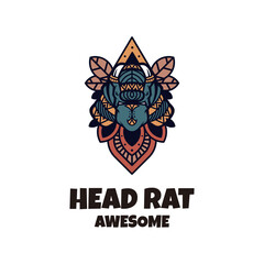 Obraz premium Illustration vector graphic of Head Rat Logo, good for logo design