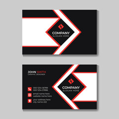Elegant Black Color Stylish Business Card Template - Simple and Clean