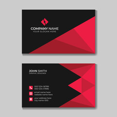 Red Minimal Clean Business Card Template