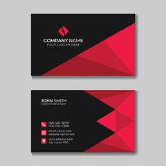 Fototapeta premium Red Minimal Clean Business Card Template