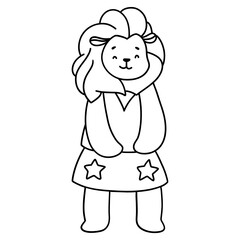 Lion girl USA animal, Animal USA 4th July concept