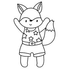 Fototapeta premium Fox boy USA animal, Animal USA 4th July concept
