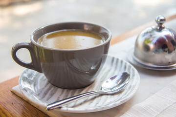 Cup of Coffee Nile view, shot is selective focus with shallow depth of field. Photos taken at Cairo Egypt