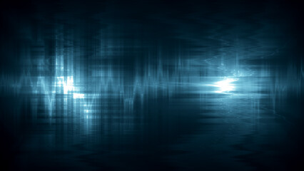 Wave form background animation, Futuristic mysterious flowing digital particles wave de-focus virtual reality abstract cyber space environment background. 