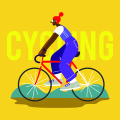 Naklejka premium People Riding Bicycles Women on Bikes Vector Illustration Vector illustration style