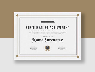 Minimal Premium certificate of achievement template, Modern Certificate Template Vector Design,  Certificate of Appreciation template