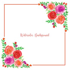 Botanical Rose Watercolor Floral Background