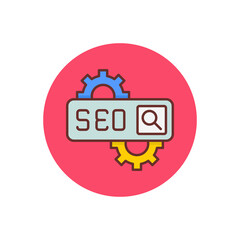 SEO icon in vector. Logotype