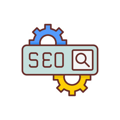 SEO icon in vector. Logotype