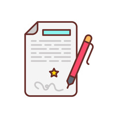 Contract icon in vector. Logotype