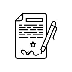 Contract icon in vector. Logotype
