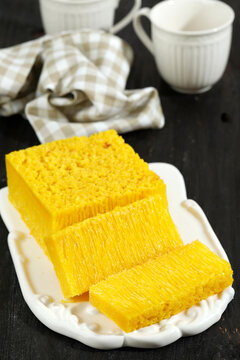 Bika Ambon. Tapioca sponge cake from Medan, North Sumatra.