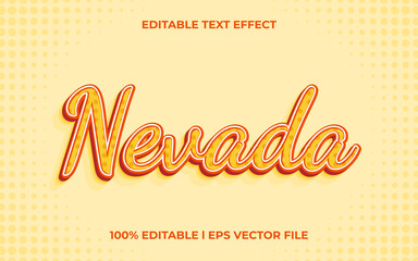 Fototapeta premium nevada 3d text effect with minimalist theme. yellow typography template for minimalist tittle