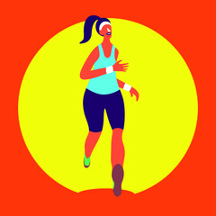 Fototapeta na wymiar Running sport morning competition healthy for championship festival vector illustration