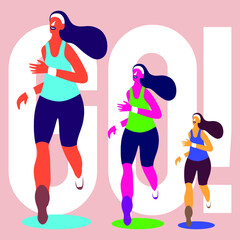 Running sport morning competition healthy for championship festival vector illustration