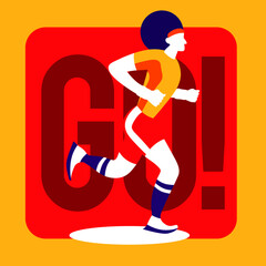 Running sport morning competition healthy for championship festival vector illustration