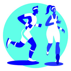 Running sport morning competition healthy for championship festival vector illustration