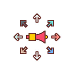 Advertising Submission icon in vector. Logotype