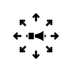 Advertising Submission icon in vector. Logotype