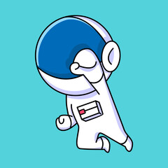 cute astronaut flying cartoon design