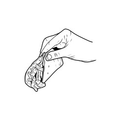 Sketch hand drawn kebab