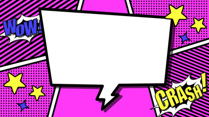 アメコミ風背景　（文字あり・フレームあり）