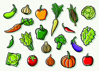Vegetables set collection vector illustration  Agriculture and food theme design