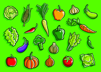 Vegetables set collection vector illustration  Agriculture and food theme design
