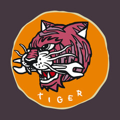 Vintage tiger illustration