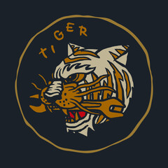 Vintage tiger illustration