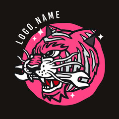 Vintage tiger illustration