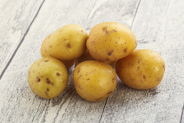 Raw small organic baby potato