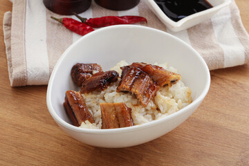 Roasred eel with steamed rice