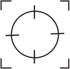 Military aiming circle vector illustration. Accuracy cross symbol. Hunting logotype element.
