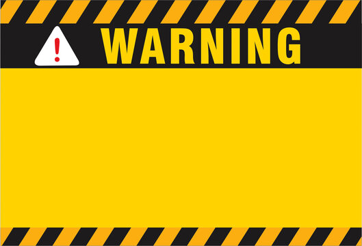 Blank Warning board image, warning empty sign caution yellow blank for text.