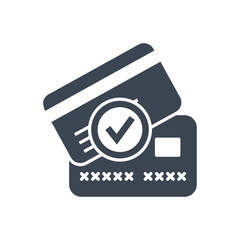 Credit card related vector glyph icon