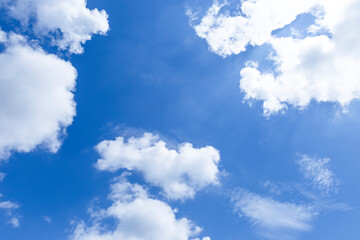 Skyscape background, white cloud over clear blue sky background, nature background