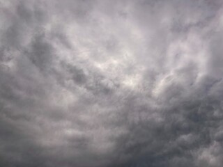 Fototapeta premium Cloudy sky with clouds. Low angle of bright blue sky with clouds