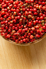Red pepper seeds. food background