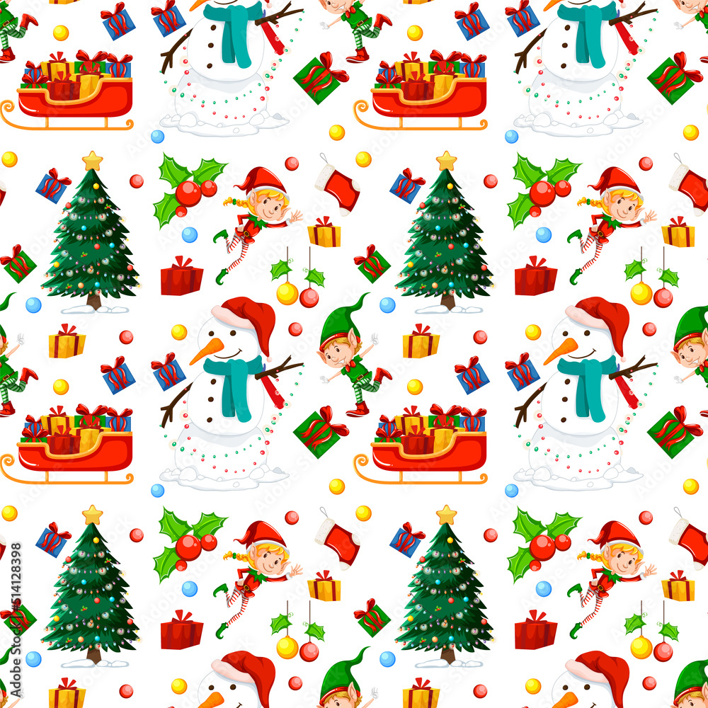 Canvas Prints christmas santa claus seamless pattern