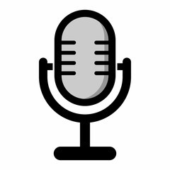 Illustration Vector Graphic of media, sound music voice, record audio, mic, microphone icon 3