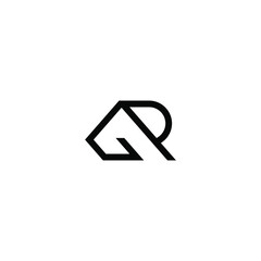 GR RG initial monogram vector icon illustration