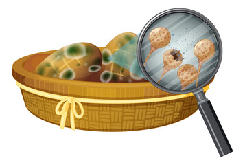 Inedible bread with mould